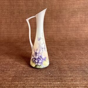 Vintage Porcelain Ewer – Hand-Painted Birds by D. Jorski- Upcycled